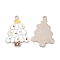 Christmas Alloy Enamel Pendants, Platinum, Christmas Tree, 24x17x1mm, Hole: 1.5mm