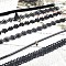6Pcs 6 Styles Gothic Polyester Lace Choker Necklaces for Women, with Alloy End Chain, Platinum and Golden, Black, 12.20 inch(31cm)