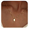 304 Stainless Steel Box Chain Necklaces, 201 Stainless Steel Rectangle Initial Pendant Necklaces for Women, Real 18K Gold Plated, Letter S, 15.75 inch(40cm)