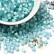 Glass Seed Beads, Imitation Cat Eye, Round Hole, Hexagon, Turquoise, 3.5x3.8x3.5mm, Hole: 1mm, about 140pcs/10g