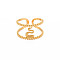 Ion Plating(IP) 304 Stainless Steel Snake Wide Open Cuff Ring for Women, Nickel Free, Real 18K Gold Plated, US Size 7 1/4(17.5mm)