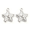 Brass Micro Pave Cubic Zirconia Charms, Cadmium Free & Nickel Free & Lead Free, Star, Real Platinum Plated, 13x11x3mm, Hole: 1.2mm