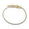 Adjustable Polyester Cord Braided Bracelets, Long-Lasting Plated, Silver, Inner Diameter: 2-5/8~3-1/8 inch(6.7~7.8cm)