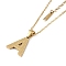 Ion Plating(IP) Initial Letter 304 Stainless Steel Pendant Necklaces, Real 18K Gold Plated, Letter A, 15.87 inch(40.3cm), Pendant: about 17x14mm