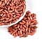 Baking Paint Glass Seed Beads, Round Hole, Oval, Coral, 9.5x4~4.5mm, Hole: 0.8~1mm, about 1750pcs/pound