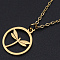 201 Stainless Steel Pendant Necklaces, with Cable Chains and Lobster Claw Clasps, Ring with Dragonfly, Golden, 15.74 inch(40cm), 1.5mm