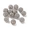 Rack Plating Brass Hollow Beads, Cadmium Free & Lead Free, Round, Platinum, 8mm, Hole: 1.2mm