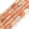 Natural Sunstone Beads Strands, with Seed Beads, Faceted Column, 9~11x6~7.5x6~7.5mm, Hole: 1.2mm, about 30pcs/strand, 15.16~15.55 inch(38.5~39.5cm)