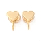 Brass Ear Cuff Findings, with Loop, Long-Lasting Plated, Nickel Free, Real 18K Gold Plated, 15x9mm, Hole: 1.2mm, Heart: 10x9mm