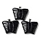 Natural Obsidian Carved Pendants, Butterfly Charms with Platinum Plated Brass Snap on Bails, 30x35.5x7mm, Hole: 7x4.5mm