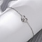 S925 Sterling Silver Link Bracelets for Women, Lye Junction, with Micro Pave Cubic Zirconia, Stainless Steel Color, 6-1/2 inch(16.5cm)