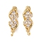 Rack Plating Brass Cubic Zirconia Hoop Earring Findings, Cadmium Free & Lead Free, Long-Lasting Plated, Real 18K Gold Plated, 15.5x6mm, Hole: 1.5mm, Pin: 11x1mm