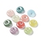 Synthetic Noctilucent Stone/Luminous Stone Pendants, Glow in the Dark Flat Round Charms, Mixed Color, 18x6mm, Hole: 6mm