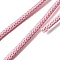 Braided Stainless Steel Cord, for DIY Craft, Textured Round, Pink, 3mm, about 32.81 Feet(10m)/Roll