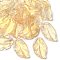 Handmade Transparent Czech Lampwork Pendants, with Gold Foil
, Leaf Charms, Light Goldenrod Yellow, 28x17x3.5mm, Hole: 1.2mm