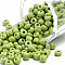 Glass Seed Beads, Opaque Colours Seed, Small Craft Beads for DIY Jewelry Making, Round, Green Yellow, 4mm, Hole:1.5mm, about 300pcs/30g