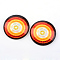 Glass Cabochons, Half Round/Dome, Kaleidoscope Pattern, Coral, 12x4mm
