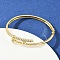 Brass Micro Pave Clear Cubic Zirconia Bangles, Hinged Bangles for Women, Heart Lock & Key, Rack Plating, Long-Lasting Plated, Lead Free & Cadmium Free, Real 18K Gold Plated, Inner Diameter: 2-3/8x2-1/8 inch(6x5.4cm)