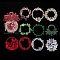 10 Pcs Christmas Theme Scrapbook Paper Set, Decorative Paper, Flower, 86~97.5x88~94x0.1mm