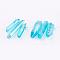 Electroplated Natural Quartz Crystal Graduated Beads Strands, Nuggets, Top Drilled, Cyan, 21~43x5~13mm, Hole: 1mm, 3pcs/set