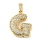 Brass Micro Pave Cubic Zirconia Pendants, Cadmium Free & Lead Free, Long-Lasting Plated, Real 18K Gold Plated, Letter G, 22.5x18.5x5.5mm, Hole: 4.5x3mm