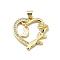 Brass Micro Pave Clear Cubic Zirconia Pendants, Cadmium Free & Lead Free, with Sythetic Opal, Heart, Real 18K Gold Plated, Moon, 23.5x24.5x3.5mm, Hole: 3.5x4mm