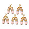 Rack Plating Alloy Enamel Pendants, with Crystal Rhinestone, Cadmium Free & Nickel Free & Lead Free, Dancing Shoes, Pink, 25x16.2x5mm, Hole: 2mm
