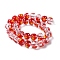 Chinese Style Transparent Glass Enamel Beads Strands, Hand Drawn Beads, Round with Pattern, Bag, 12~13x11.5mm, Hole: 1.6mm, about 30pcs/strand, 13.58 inch(34.5cm)