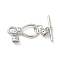 Brass Toggle Clasps, Cadmium Free & Nickel Free & Lead Free, Knot, Platinum, 45x23x6mm