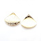 Brass Pendants, Fan, Nickel Free, Real 18K Gold Plated, 26.5x30x1mm, Hole: 1.5mm