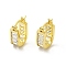 Clear Cubic Zirconia Oval Hoop Earrings, Brass Jewelry for Women, Light Gold, 15x10x5mm, Pin: 0.6~0.8x0.5mm