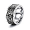 316 Stainless Steel Finger Ring with Enamel for Men, Leaf, US Size 10(19.8mm)