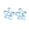 Handmade Lampwork Beads, Flower, Light Cyan, 18x17x4mm, Hole: 3.7mm