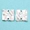 Brass Connector Charms, Cadmium Free & Lead Free, Textured Square Links, Long-Lasting Plated, 925 Sterling Silver Plated, 13.5x13.5x1.7mm, Hole: 1.3mm