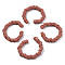 Polymer Clay Twist Rope Open Ring, for DIY Jewelry Making, Sienna, 41~43x37~40x6.5~7.5mm
