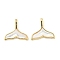 Brass Pendants, with Shell, Fishtail Charms, Lead Free & Cadmium Free, Rack Plating, Long-Lasting Plated, Real 18K Gold Plated, 12x13x3mm, Hole: 2.5x1mm