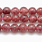 Natural Strawberry Quartz Beads Strands, Round, FireBrick, 6mm, Hole: 1mm