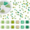 240Pcs 6 Colors Transparent & Opaque 2-Hole Glass Seed Beads, AB Colours, Rectangle, Green, 5x4.5~5.5x2~2.5mm, Hole: 0.5~0.8mm, 40Pcs/color