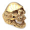 Stainless Steel Finger Rings, Skull, Golden, US Size 12(21.4mm)