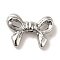 Rack Plating Alloy Beads, Cadmium Free & Nickel Free & Lead Free, Bowknot, Platinum, 10x13.5x3mm, Hole: 1.2mm