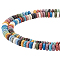 2 Strands 2 Styles Natural Lava Rock Beads Strands, Dyed, Rondelle, Mixed Color, 8~9x3~3.2mm, Hole: 1.8~1.9mm, 1 strand/style