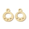 Brass Chandelier Component Links, Cadmium Free & Lead Free, Flat Round, Real 24K Gold Plated, 9x7x0.5mm, Hole: 1.2mm & 1mm