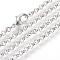 Iron Rolo Chains Necklace Making, with Lobster Clasps, Soldered, Platinum, 17.7 inch(45cm)