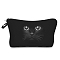 Cat Eye Printed Polyester Cosmetic Pouches, Waterproof Clutch Bag, Toilet Bag for Women, Black, 22x18x13.5cm