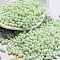Macaron Color Opaque Frosted Glass Seed Beads, Peanut, Mint Cream, 6x3x3mm, Hole: 1.2mm, about 4000pcs/pound