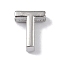 Brass Pendants, Cadmium Free & Nickel Free & Lead Free, Letter Charms, Platinum, Letter T, 8.5x6.5x3mm, Hole: 1.5mm