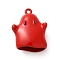 Halloween Spray Painted Alloy Pendants, with Enamel, Ghost Charm, Red, 22x17x8mm, Hole: 1.6mm