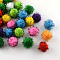 Handmade DIY Doll Craft Pom Pom Yarn Pom Pom Balls, with Metallic Cord, Mixed Color, 15mm, about 1000pcs/bag