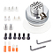 45# Steel Stone Inlaid Holder, with Plastic Findings, Hexagon Wrenchs, Platinum, 14~82x6~78.5x4.5~78.5mm, 21pcs