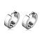 Brass Huggie Hoop Earrings, Platinum, 4x8.5x2.3mm